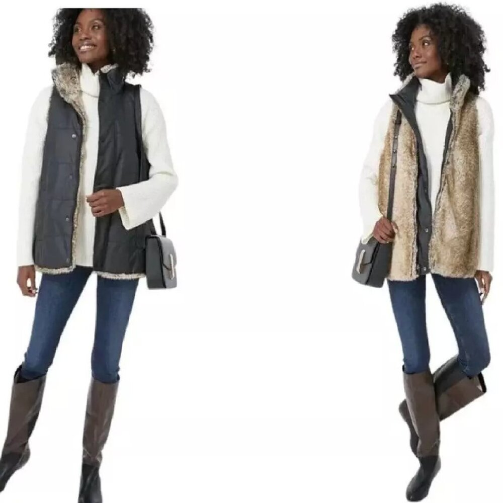 Tuckernuck Emilia Wax Fur Reversible Vest $298 NWT XS - Picture 2 of 3